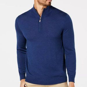 Club Room Quarter Zip Merino Wool Blend Sweater NWT